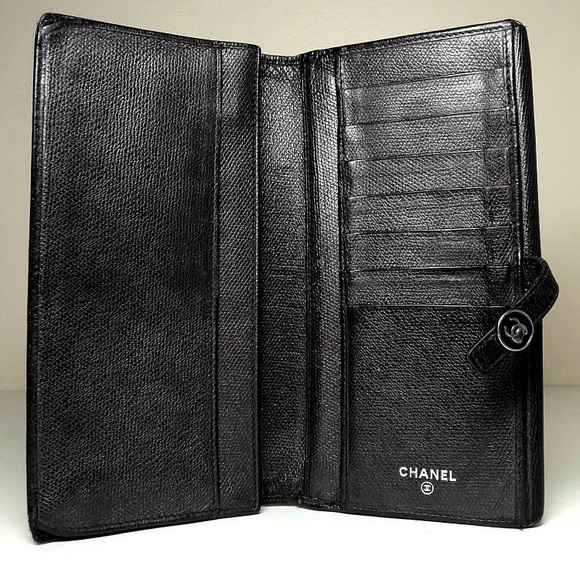 Authentic CHANEL Black Leather continental Wallet - Picture 4 of 8
